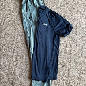 Under Armour Dark Blue Top and Light Blue Bottoms